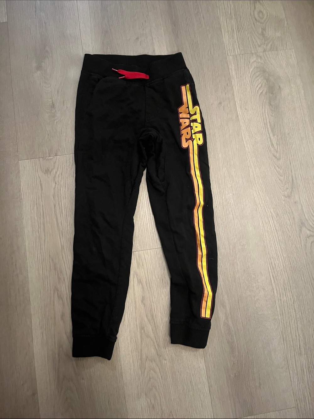 Star Wars Black Joggers with Yellow Side Stripe and Red Drawstring